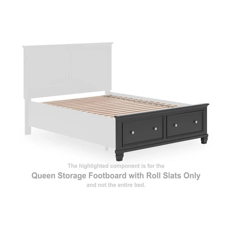 Lanolee Queen Storage Footboard with Roll Slats