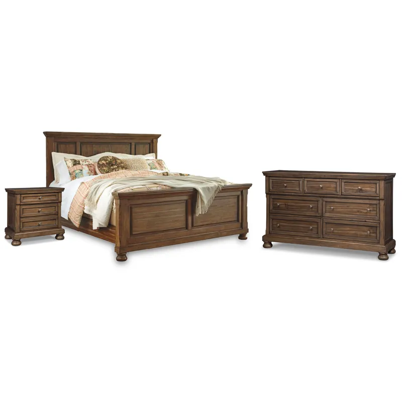 Flynnter Queen Panel Bed, Dresser and Nightstand