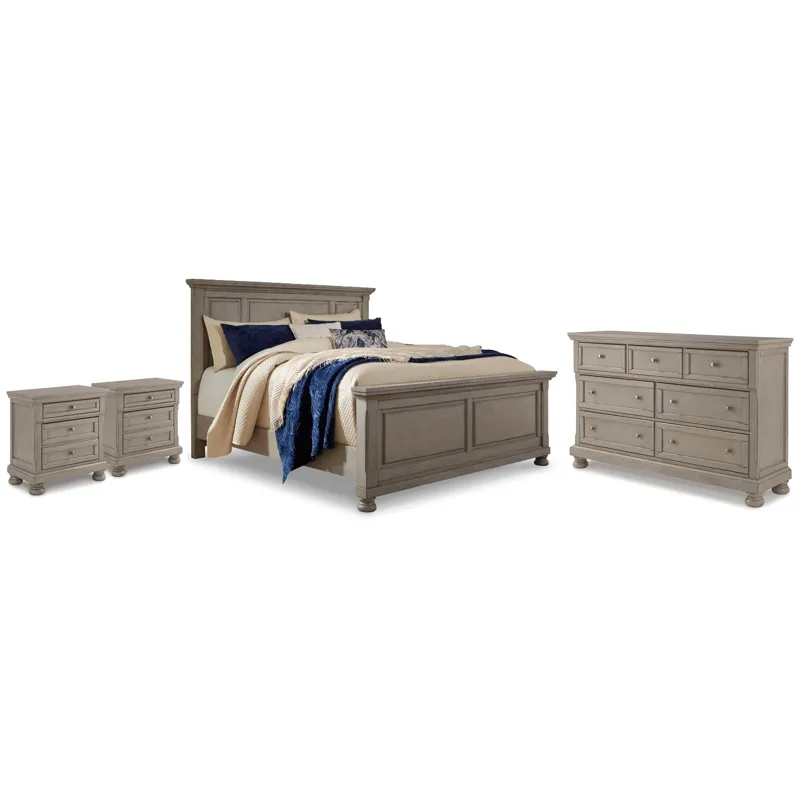 Lettner Queen Panel Bed, Dresser and 2 Nightstands