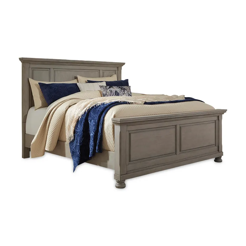 Lettner California King Panel Bed and 2 Nightstands