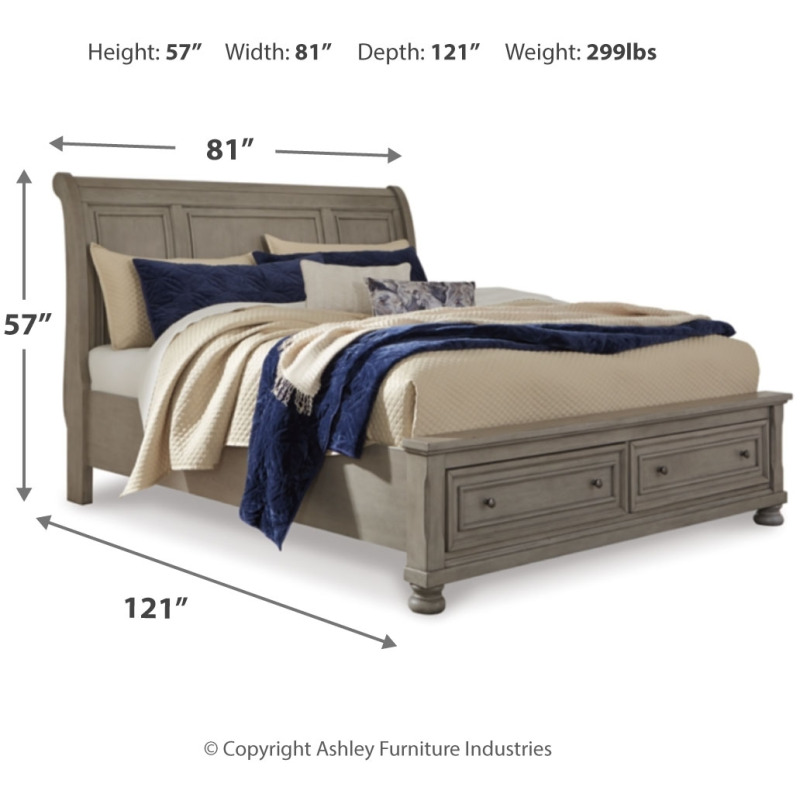 Lettner King Sleigh Bed with 2 Storage Drawers B733B8 by Signature Design by Ashley at Old Brick