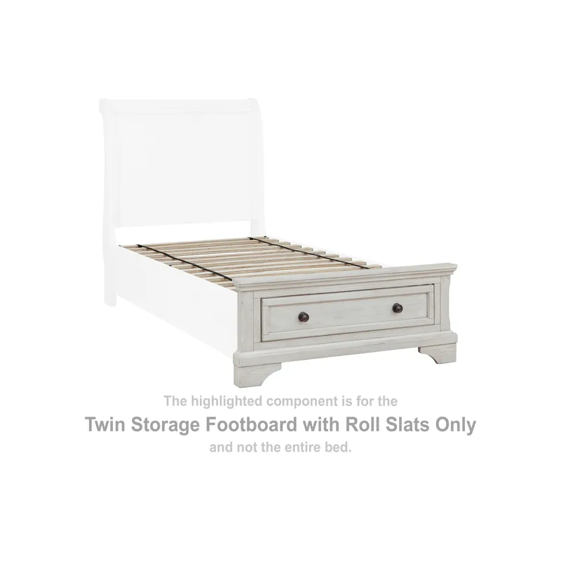 Robbinsdale Twin Storage Footboard with Roll Slats
