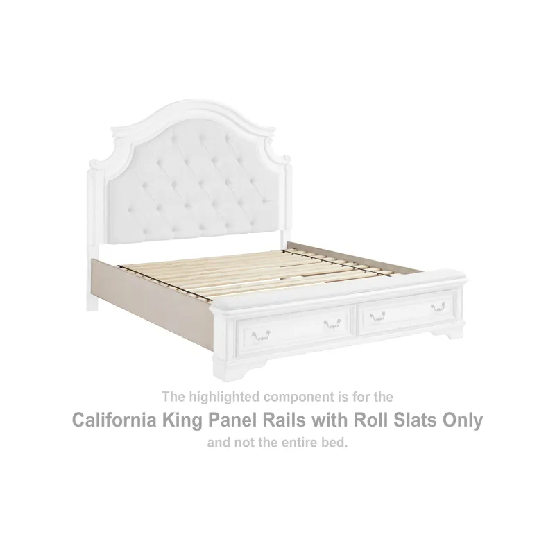 Realyn California King Panel Rails with Roll Slats