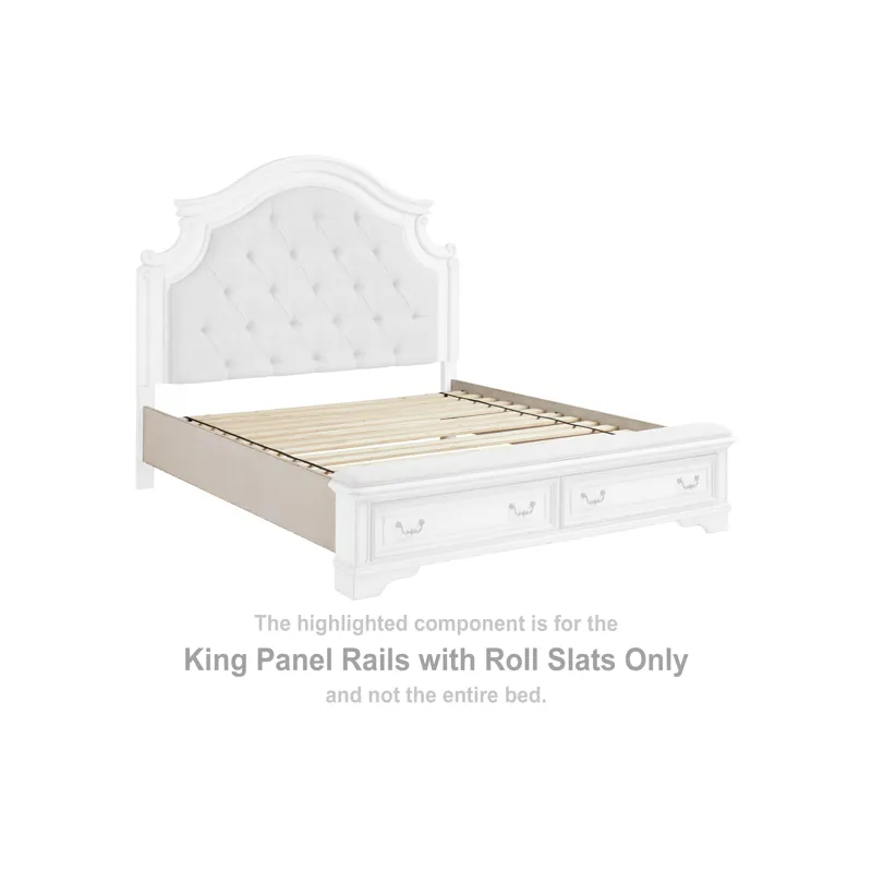 Realyn King Panel Rails with Roll Slats