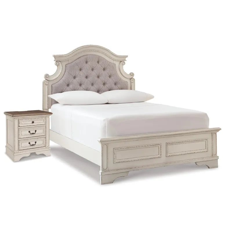 Realyn Full Panel Bed and Nightstand