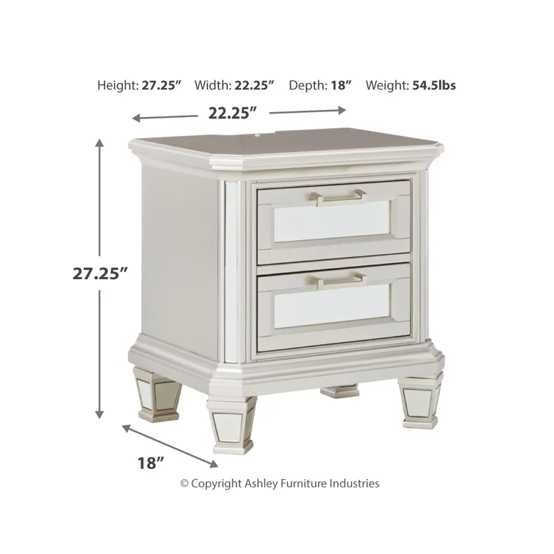 Lindenfield California King Upholstered Storage Bed, Dresser, Mirror and Nightstand