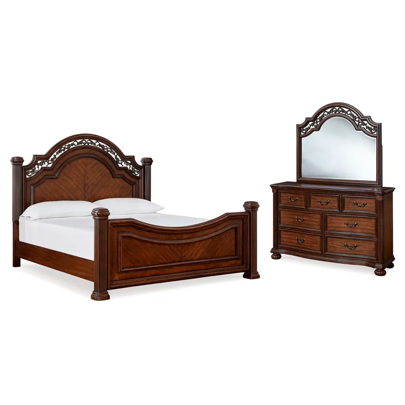 Lavinton Queen Poster Bed, Dresser and Mirror