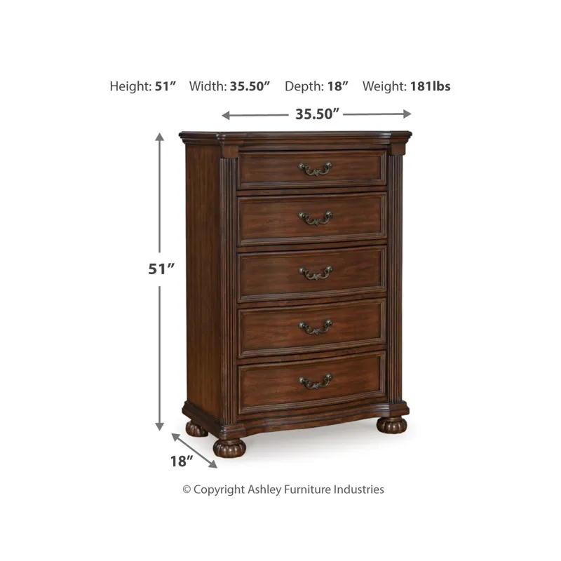 Lavinton King Poster Bed, Dresser, Mirror, Chest and Nightstand