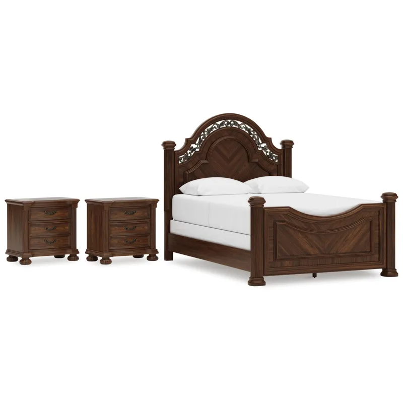 Lavinton Queen Poster Bed and 2 Nightstands