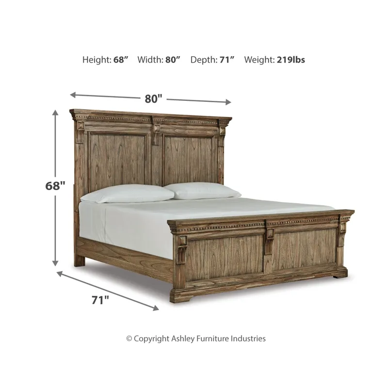 Markenburg Queen Panel Bed with Mirrored Dresser