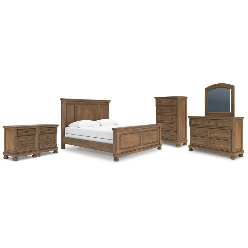 Feddinger King Panel Bed, Dresser, Mirror, Chest and 2 Nightstands