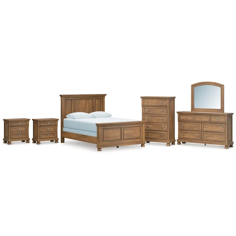 Feddinger Queen Panel Bed, Dresser, Mirror, Chest and 2 Nightstands