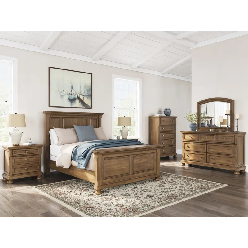 Feddinger Queen Panel Bed, Dresser, Mirror, Chest and 2 Nightstands