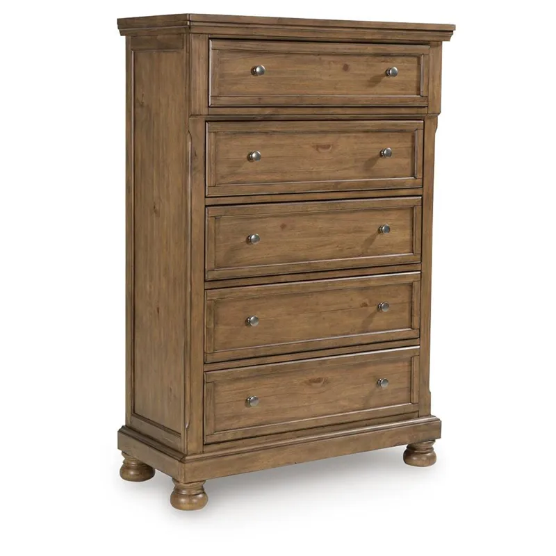 Feddinger King Panel Bed, Dresser, Mirror, Chest and 2 Nightstands