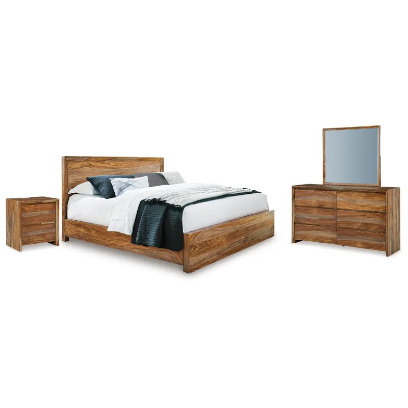 Dressonni Queen Panel Bed, Dresser, Mirror and Nightstand