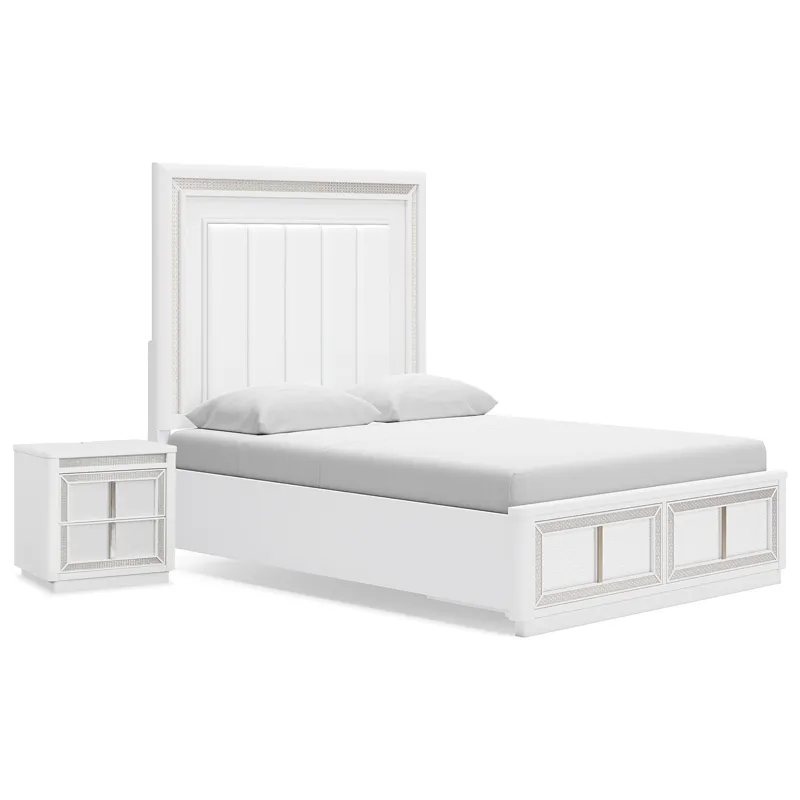 Chalanna Queen Panel Storage Bed and Nightstand