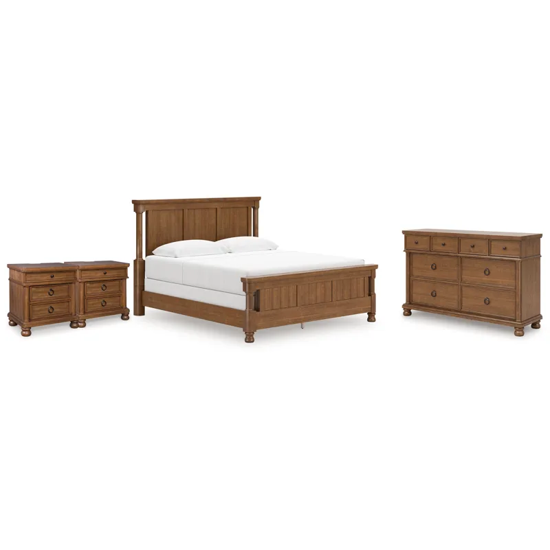 Chadworth King Poster Bed, Dresser and 2 Nightstands
