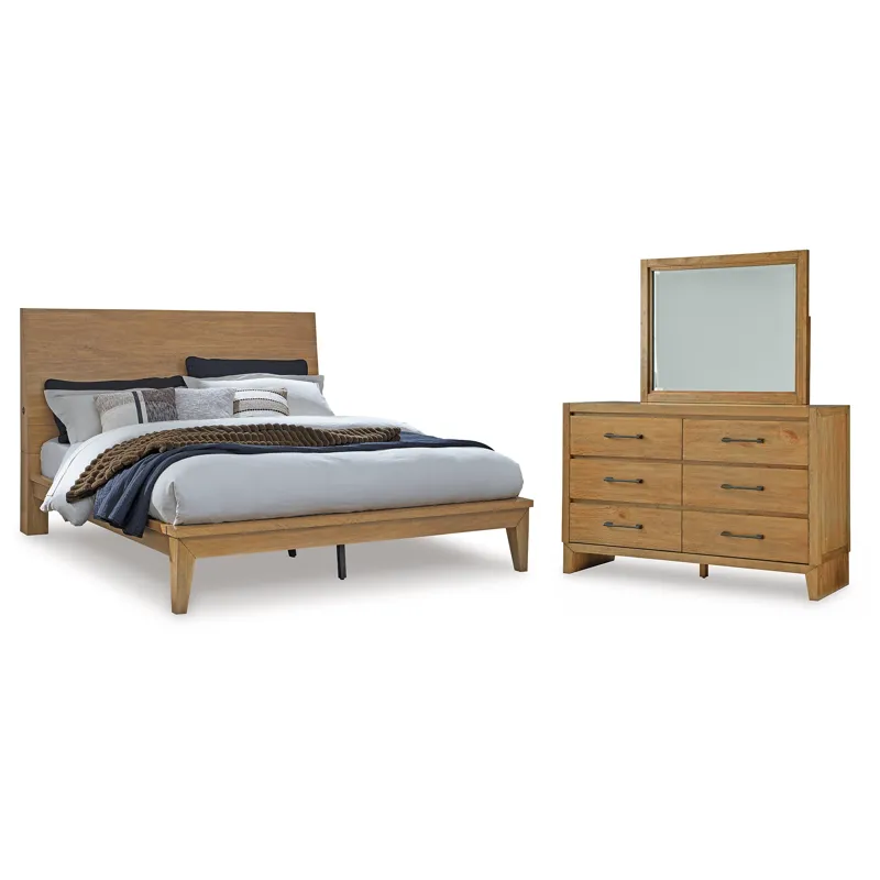 Sherbana Queen Panel Bed, Dresser and Mirror