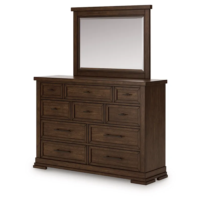 Taffenbrook Queen Panel Storage Bed, Dresser and Mirror