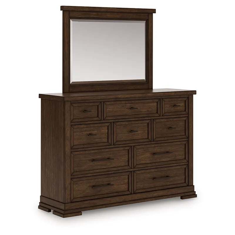 Taffenbrook Queen Panel Storage Bed, Dresser and Mirror