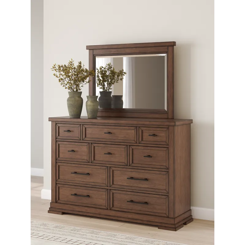 Taffenbrook Queen Panel Storage Bed, Dresser and Mirror