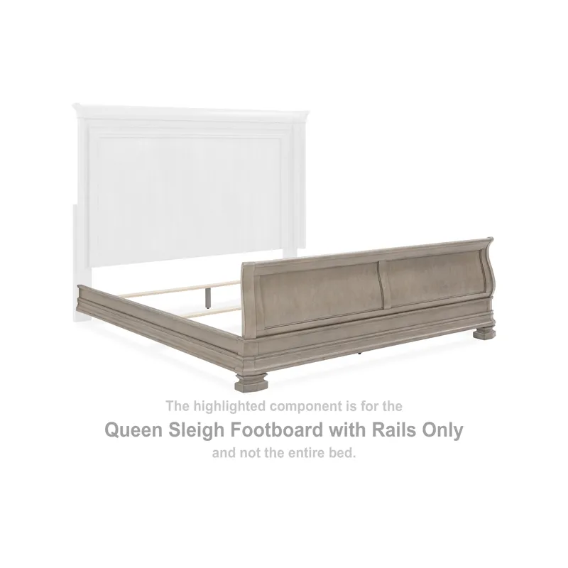 Lexorne Queen Sleigh Footboard with Rails