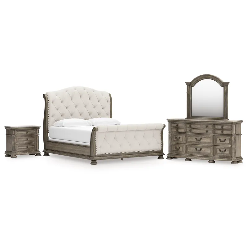 Ardenfield King Sleigh Bed, Dresser, Mirror and Nightstand