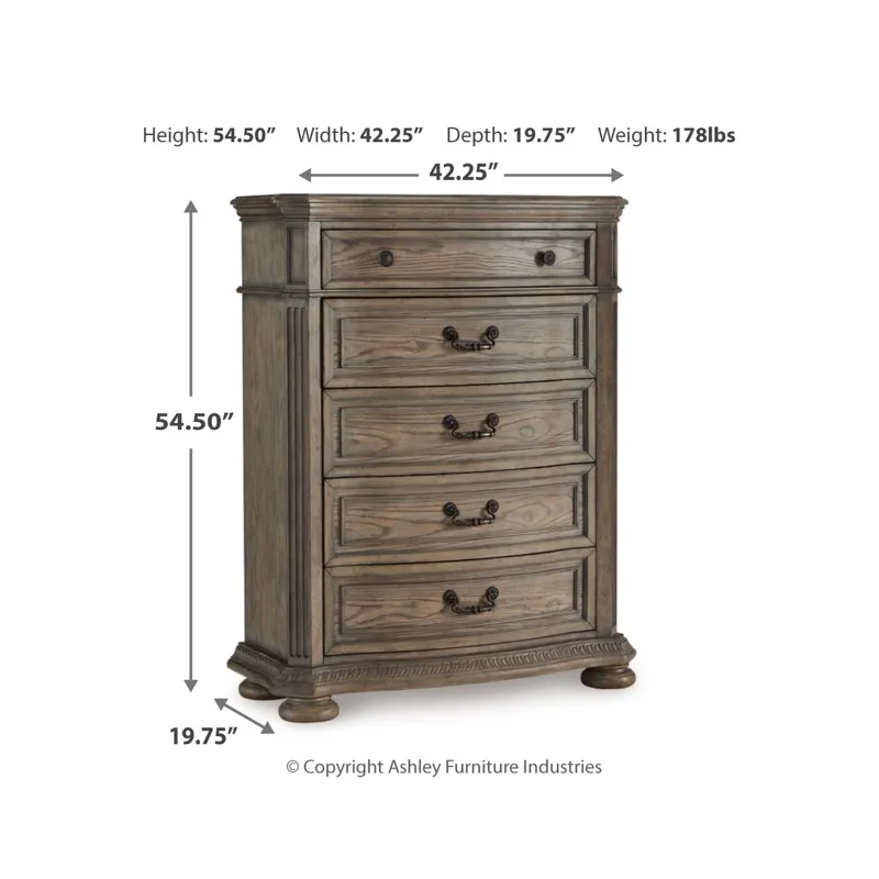 Ardenfield California King Sleigh Bed, Chest and Nightstand