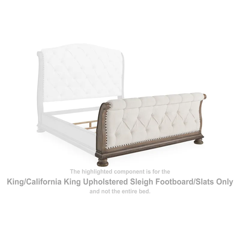 Ardenfield King/California King Upholstered Sleigh Footboard/Slats
