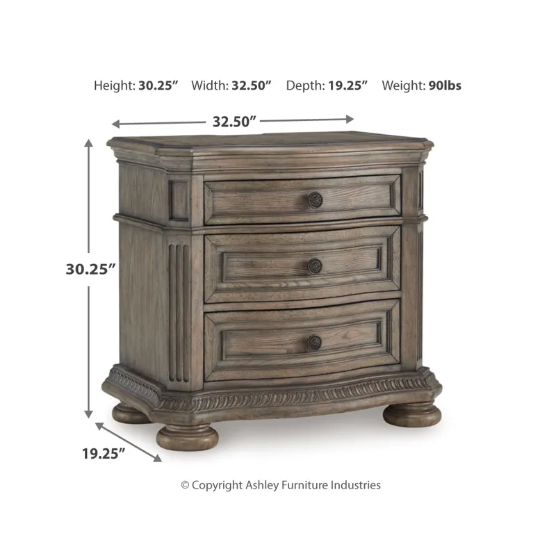 Ardenfield California King Sleigh Bed, Chest and Nightstand