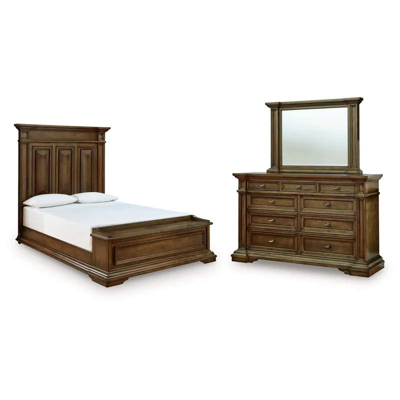 Frantanna Queen Panel Storage Bed, Dresser and Mirror