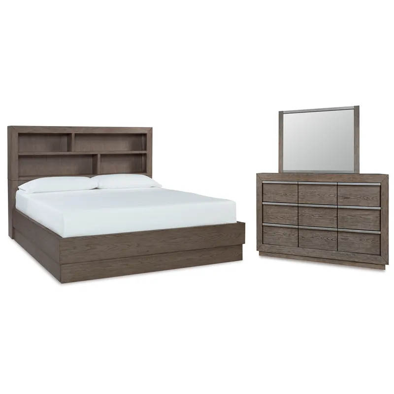 Anibecca Queen Bookcase Bed, Dresser and Mirror