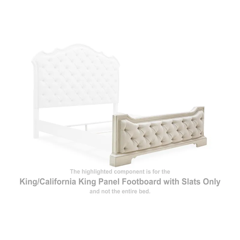 Arlendyne King/California King Upholstered Panel Footboard with Slats