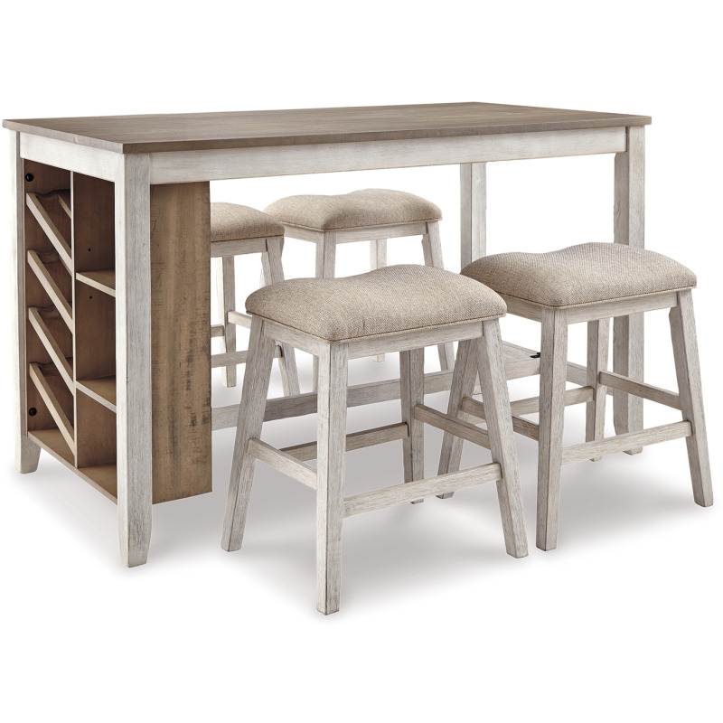 Skempton Counter Height Dining Table and 4 Barstools D394D3 by