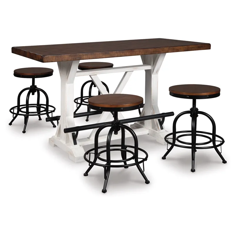 Valebeck Counter Height Dining Table and 4 Barstools