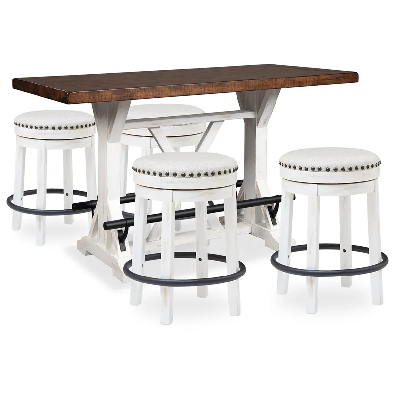Valebeck Counter Height Dining Table and 4 Barstools