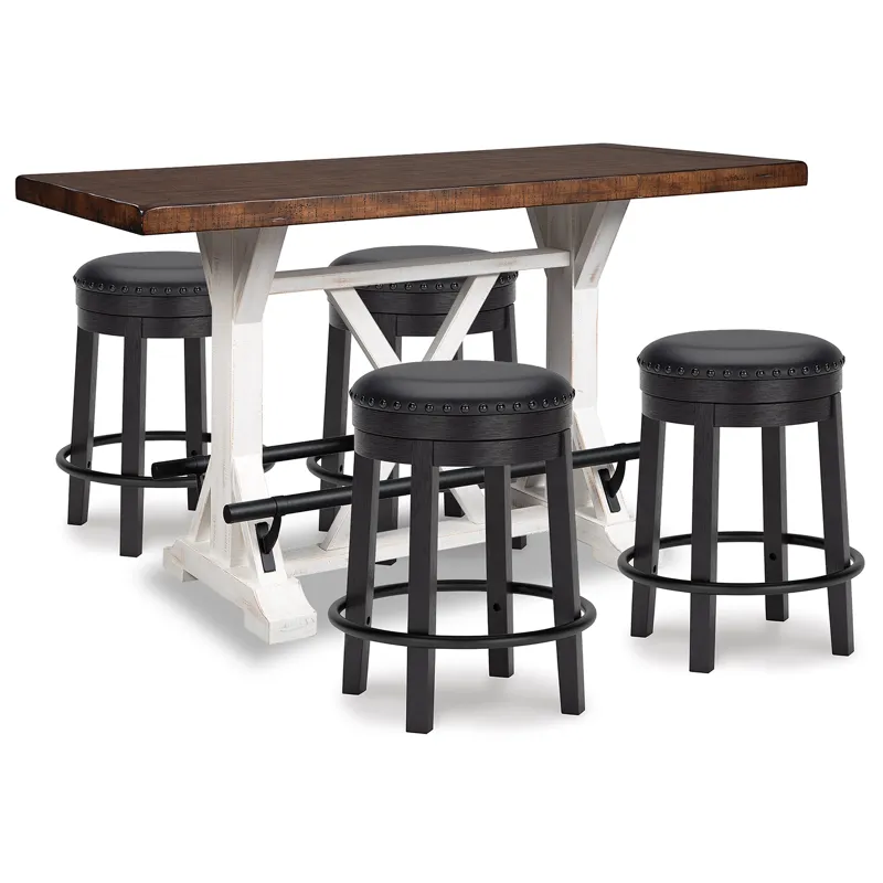 Valebeck Counter Height Dining Table and 4 Barstools