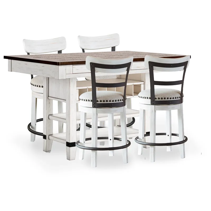 Valebeck Counter Height Dining Table and 4 Barstools