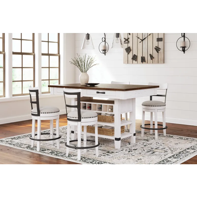 Valebeck Counter Height Dining Table and 4 Barstools