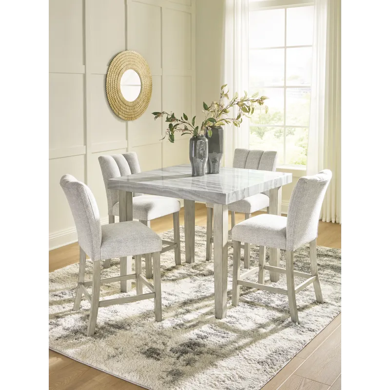 Karmenton Counter Height Dining Table and 4 Barstools