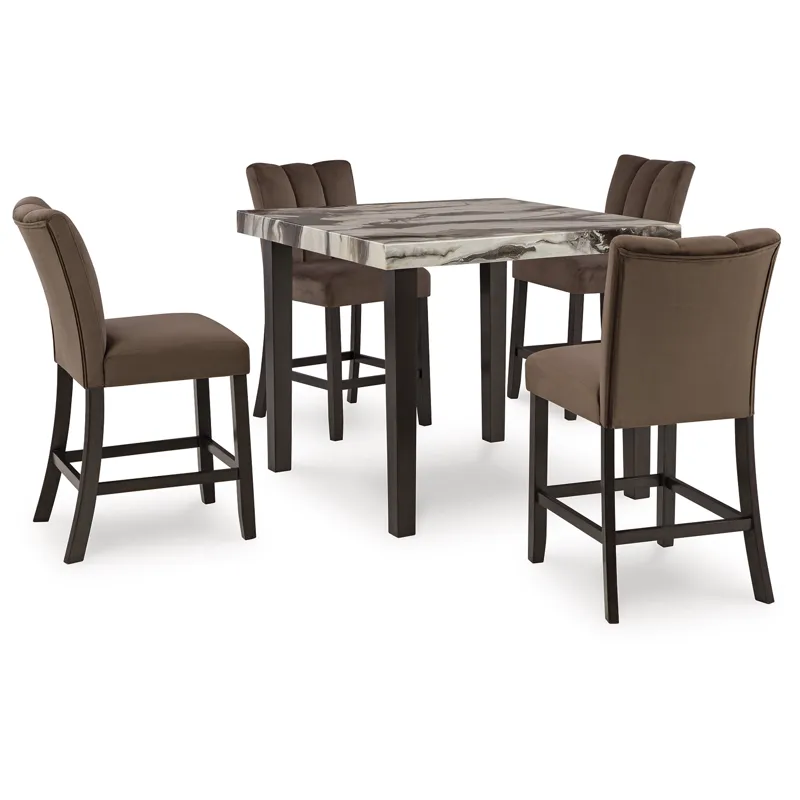 Jeshina Counter Height Dining Table and 4 Barstools