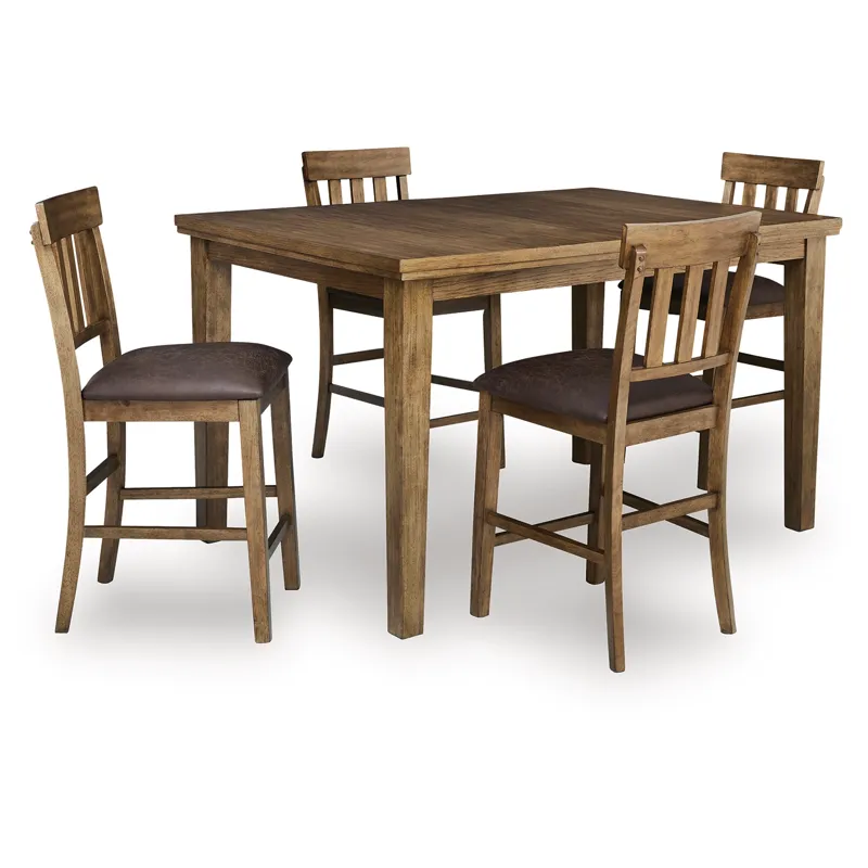 Broxtyn Counter Height Extension Dining Table and 4 Barstools