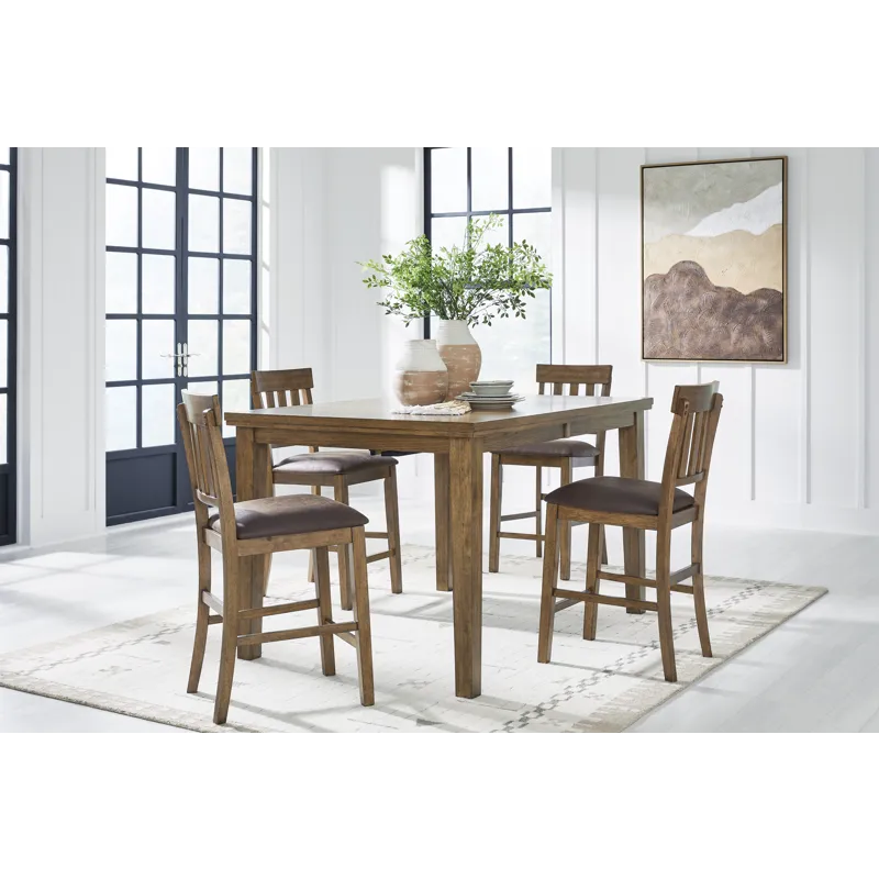 Broxtyn Counter Height Extension Dining Table and 4 Barstools