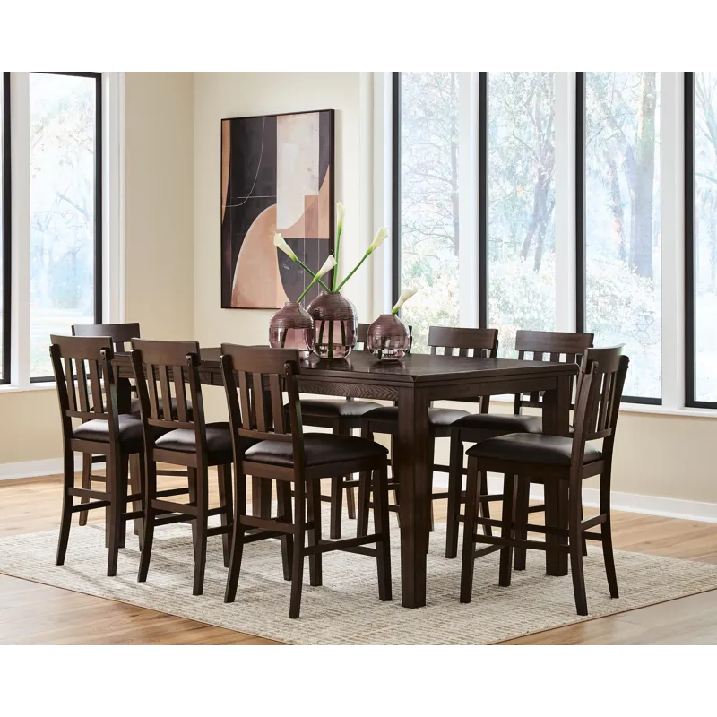 Haddigan Counter Height Extension Table and 8 Barstools