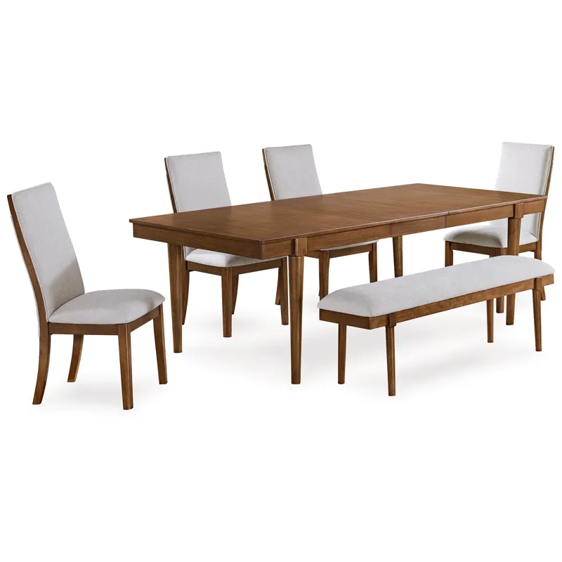 Lyncott Extension Dining Table, 4 Chairs and Bench