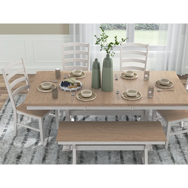 Westlinport Extension Dining Table, 4 Chairs and Bench
