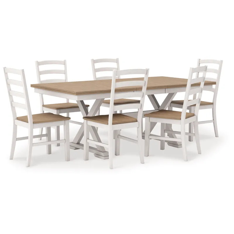 Purlaney Extension Dining Table and 6 Chairs