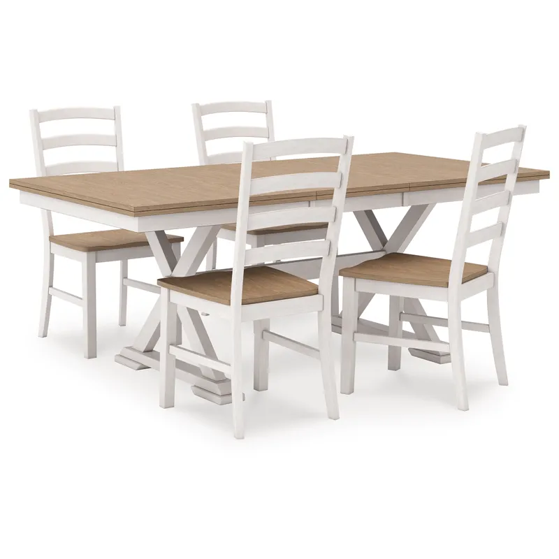 Purlaney Extension Dining Table and 4 Chairs