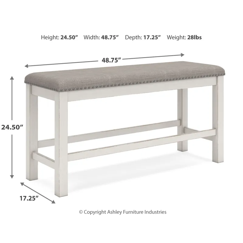 Robbinsdale Counter Height Extension Dining Table, 6 Barstools and Bench