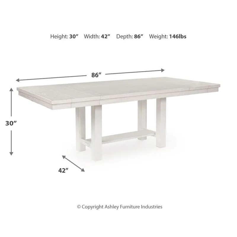 Robbinsdale Dining Table, 6 Chairs and Bench